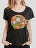 Sage Frog - Multicolor on Heather Black Triblend Womens Dolman T Shirt Sage Frog - Multicolor on Heather Black Triblend Womens Dolman T Shirt