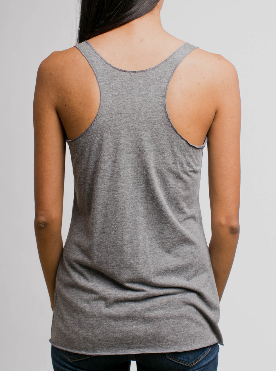 The Boxer - Multicolor on Heather Grey Triblend Womens Racerback Tank ...