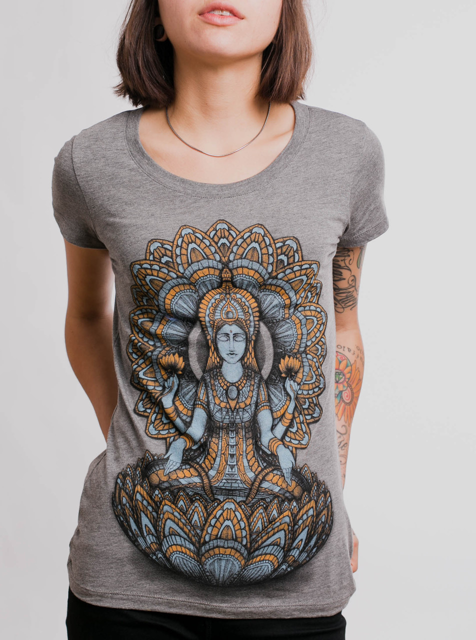 Deity - Multicolor on Heather Grey Triblend Junior Womens T