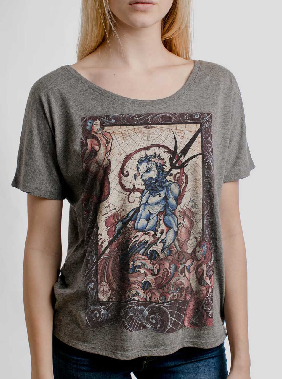 Poseidon - Multicolor on Heather Grey Triblend Womens Dolman T