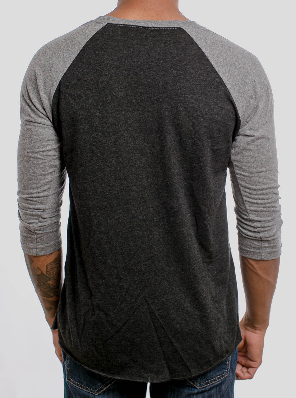 Oht Raglan Gray Night Owls - Multicolor on Heather Black and Grey Triblend Raglan ...