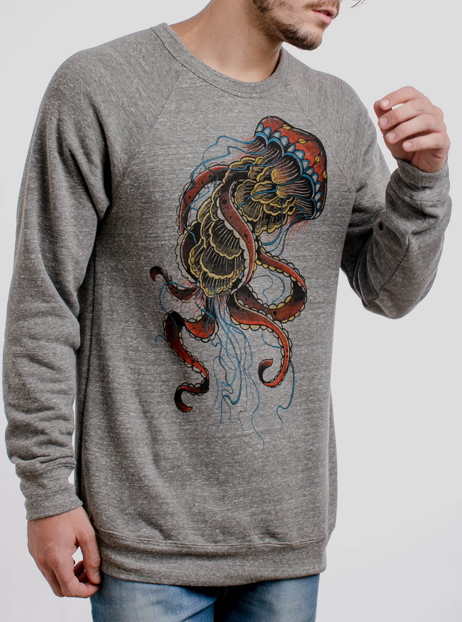 Jelly - Multicolor on Grey Triblend Men's Sweatshirt - Curbside Clothing