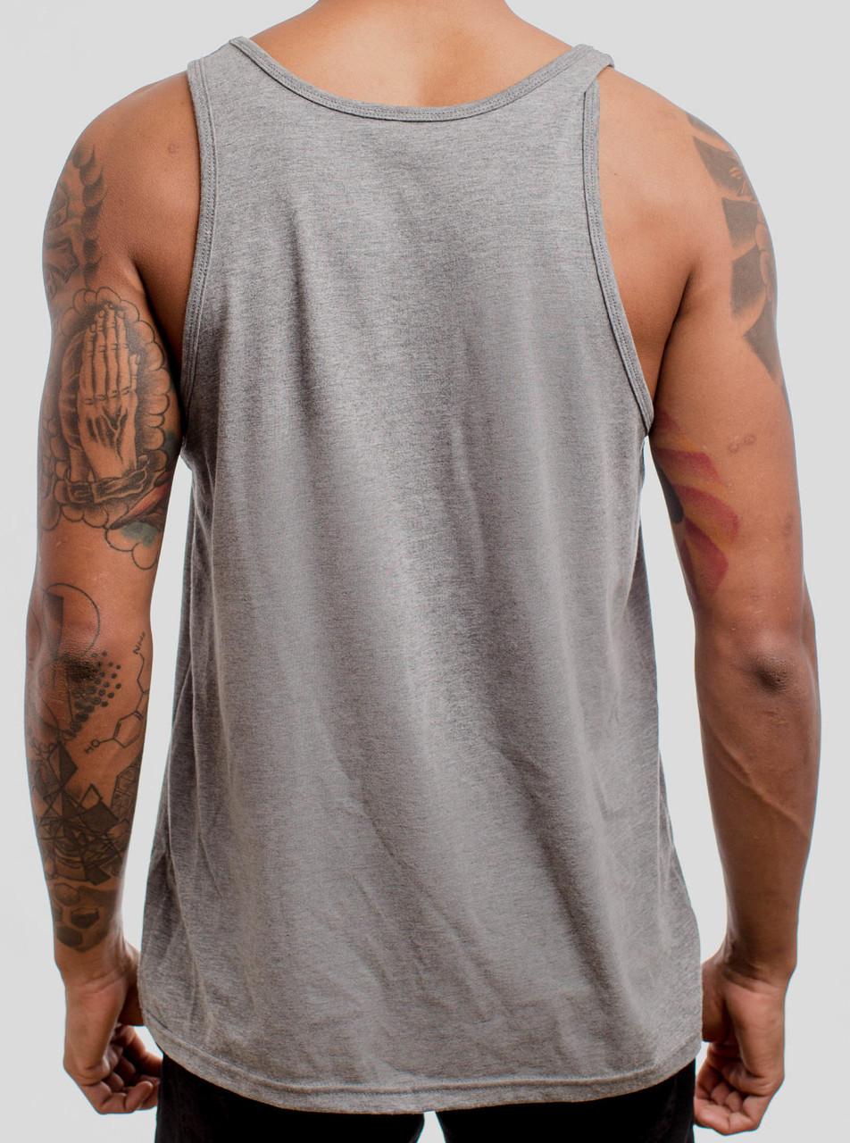 Owl - Multicolor on Heather Grey Triblend Mens Tank Top - Curbside Clothing