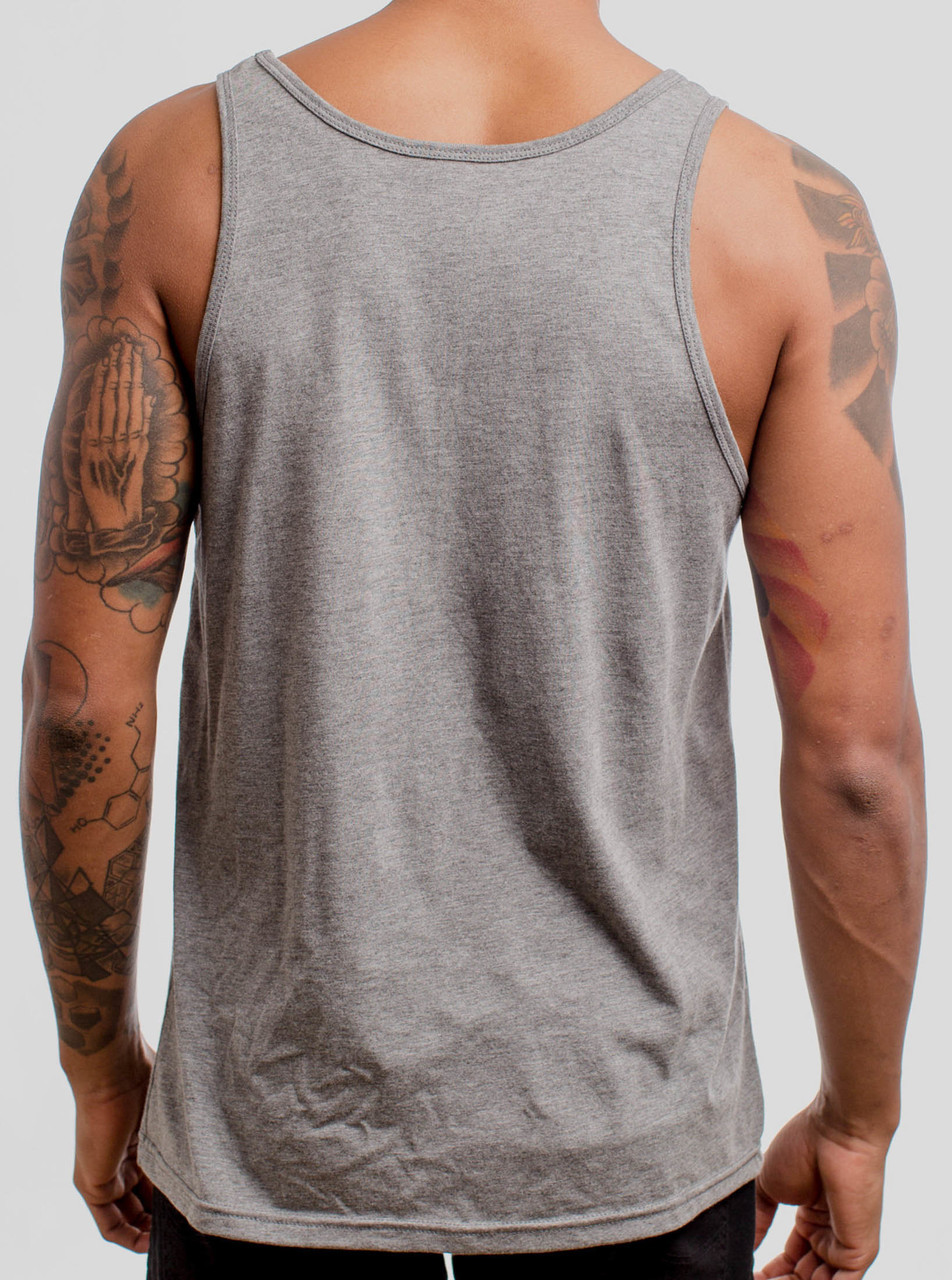 Hummingbird - Multicolor on Heather Grey Triblend Mens Tank Top ...