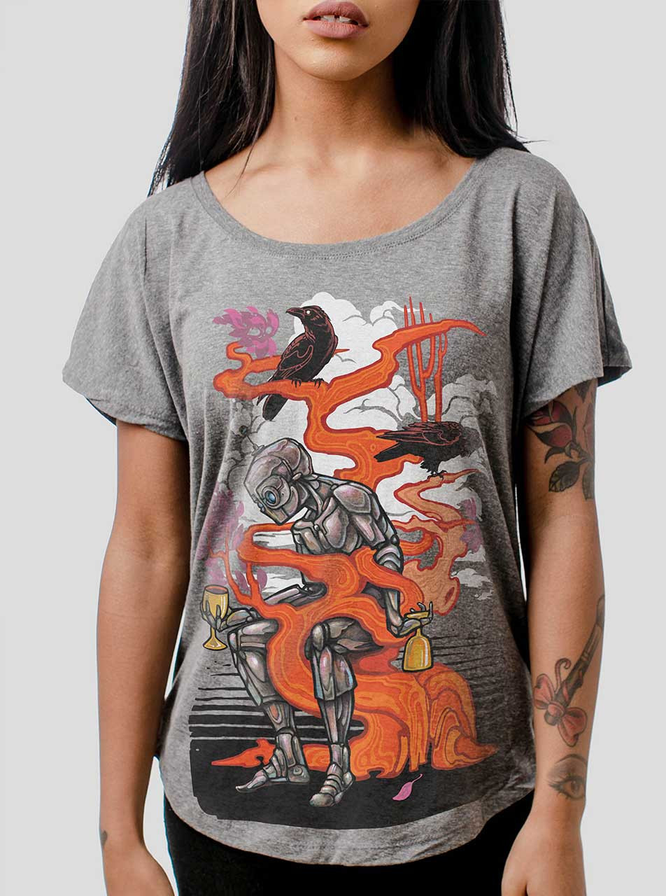 Automaton - Multicolor on Heather Grey Triblend Womens Dolman T Shirt ...