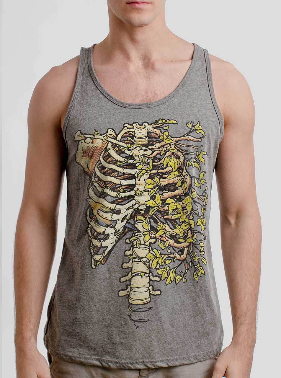 Ribs - Multicolor on Heather Grey Triblend Mens Tank Top