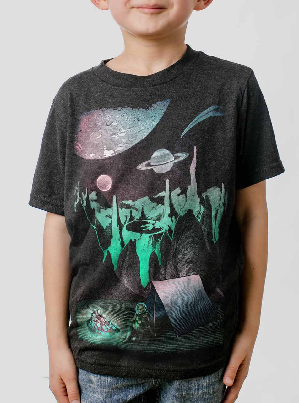 Morse kode Almindelig købmand Space Camp - Multicolor on Heather Black Triblend Youth T-Shirt - Curbside  Clothing