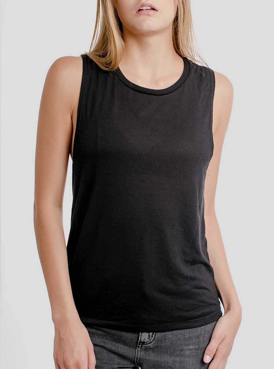 Black - Blank Women's Muscle Tank Top - Curbside Clothing