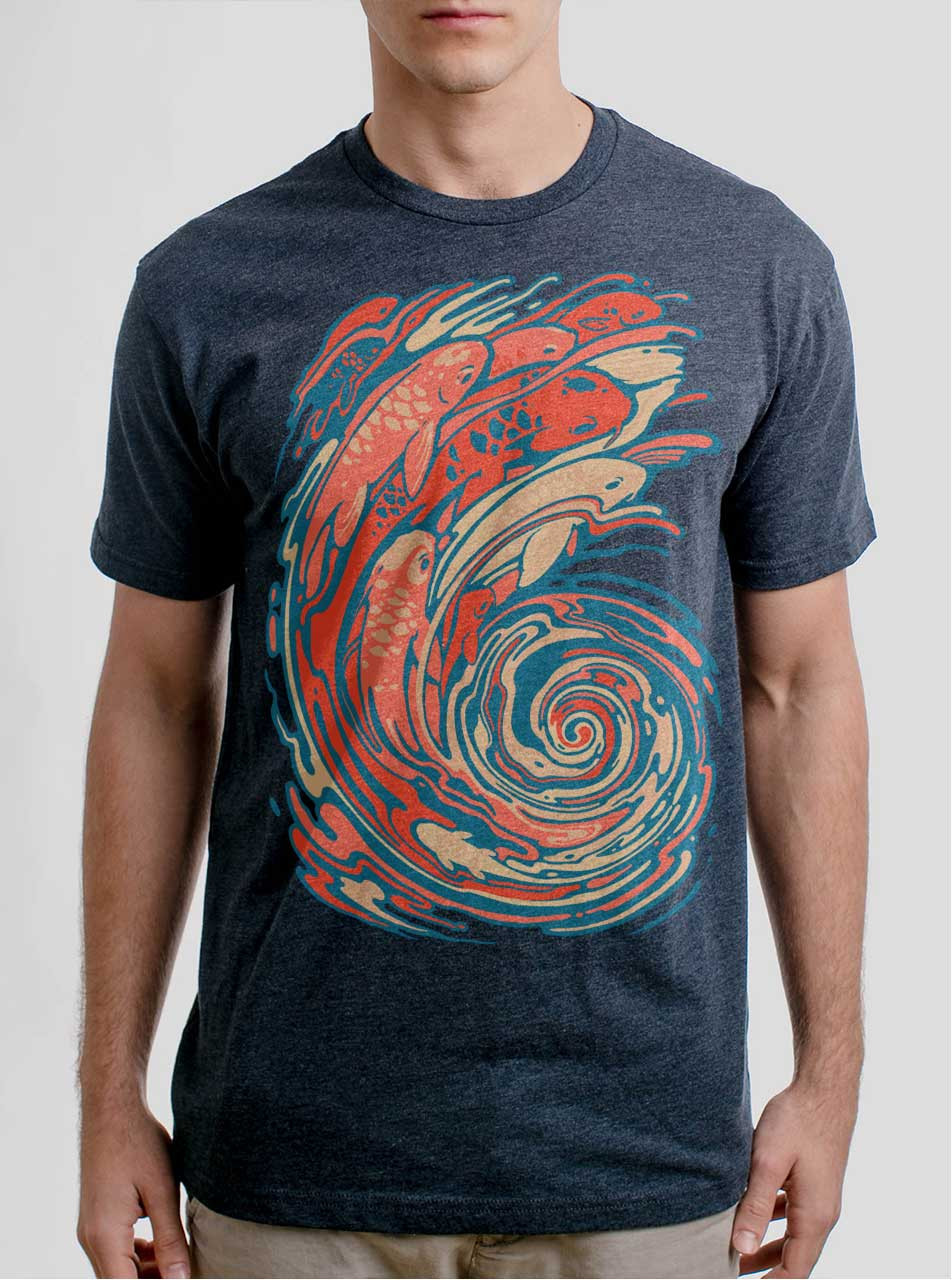 Koi Swirl - Multicolor on Mens T Shirt - Curbside Clothing