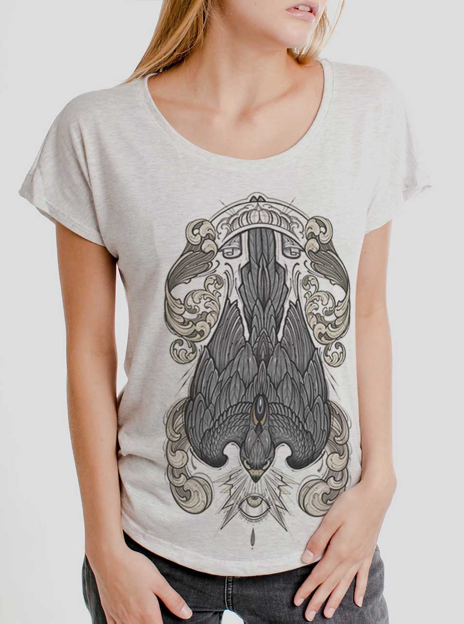 Peregrine - Multicolor on Heather White Triblend Womens Dolman T