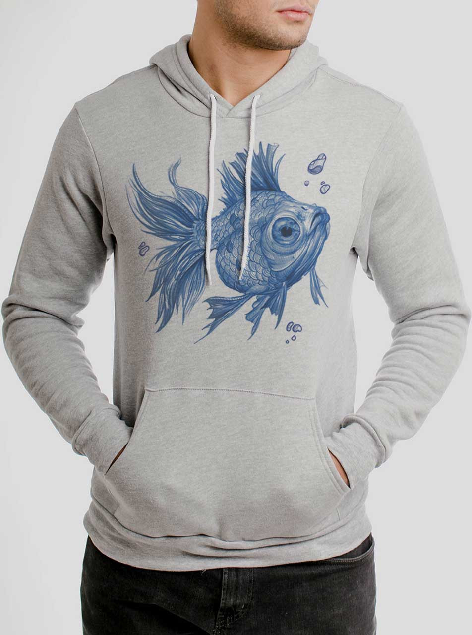 Blue Fish - Blue On Athletic Heather Men's Pullover Hoodie