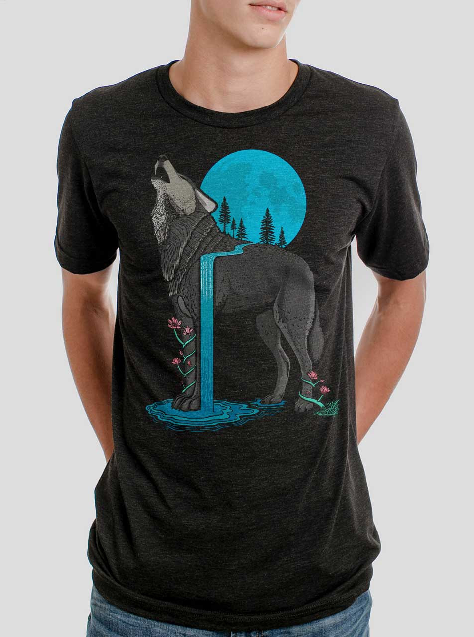 Foto Verdragen Alfabetische volgorde Lone Wolf - Multicolor on Heather Black Triblend Mens T Shirt - Curbside  Clothing