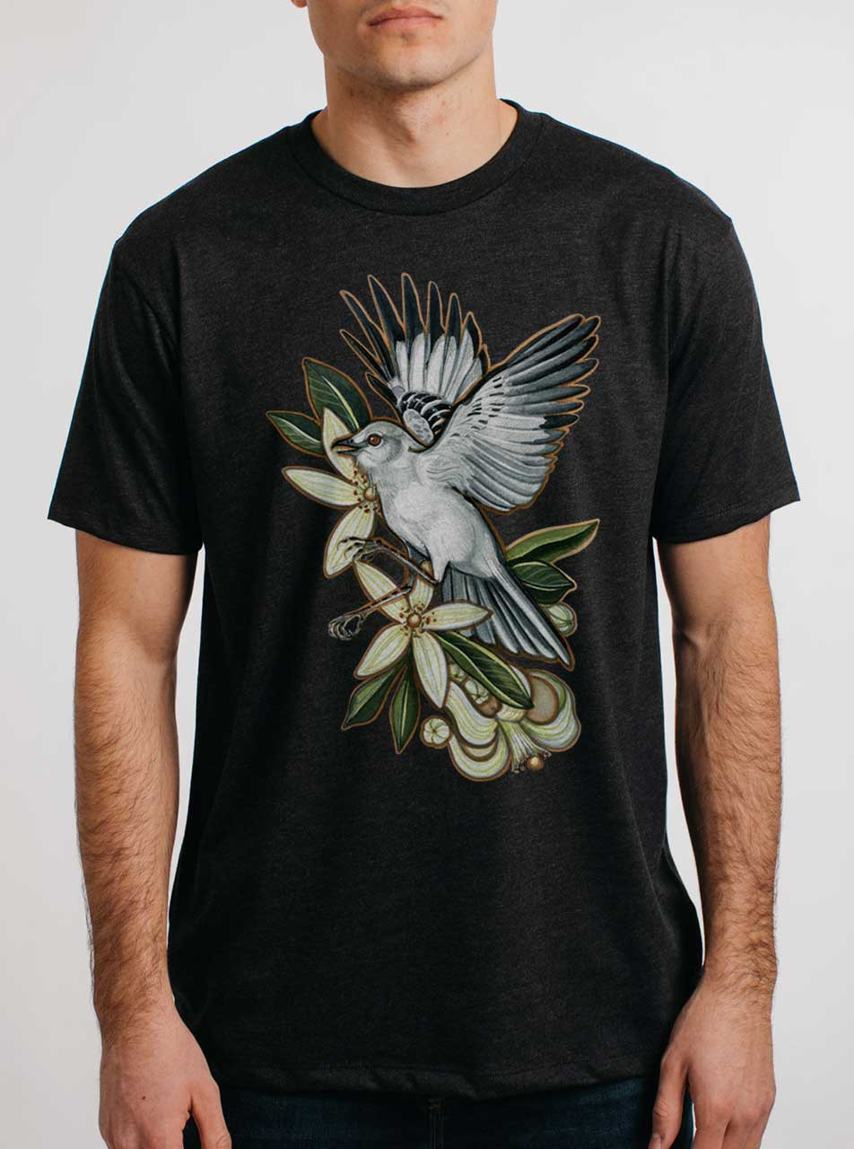 Mockingbird - Multicolor on Heather Black Triblend Mens T Shirt