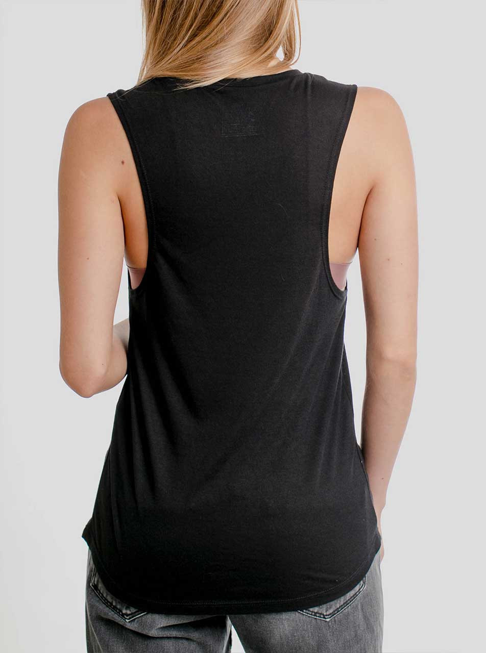 The City - Multicolor on Black Womens Muscle Tank - Curbside Clothing