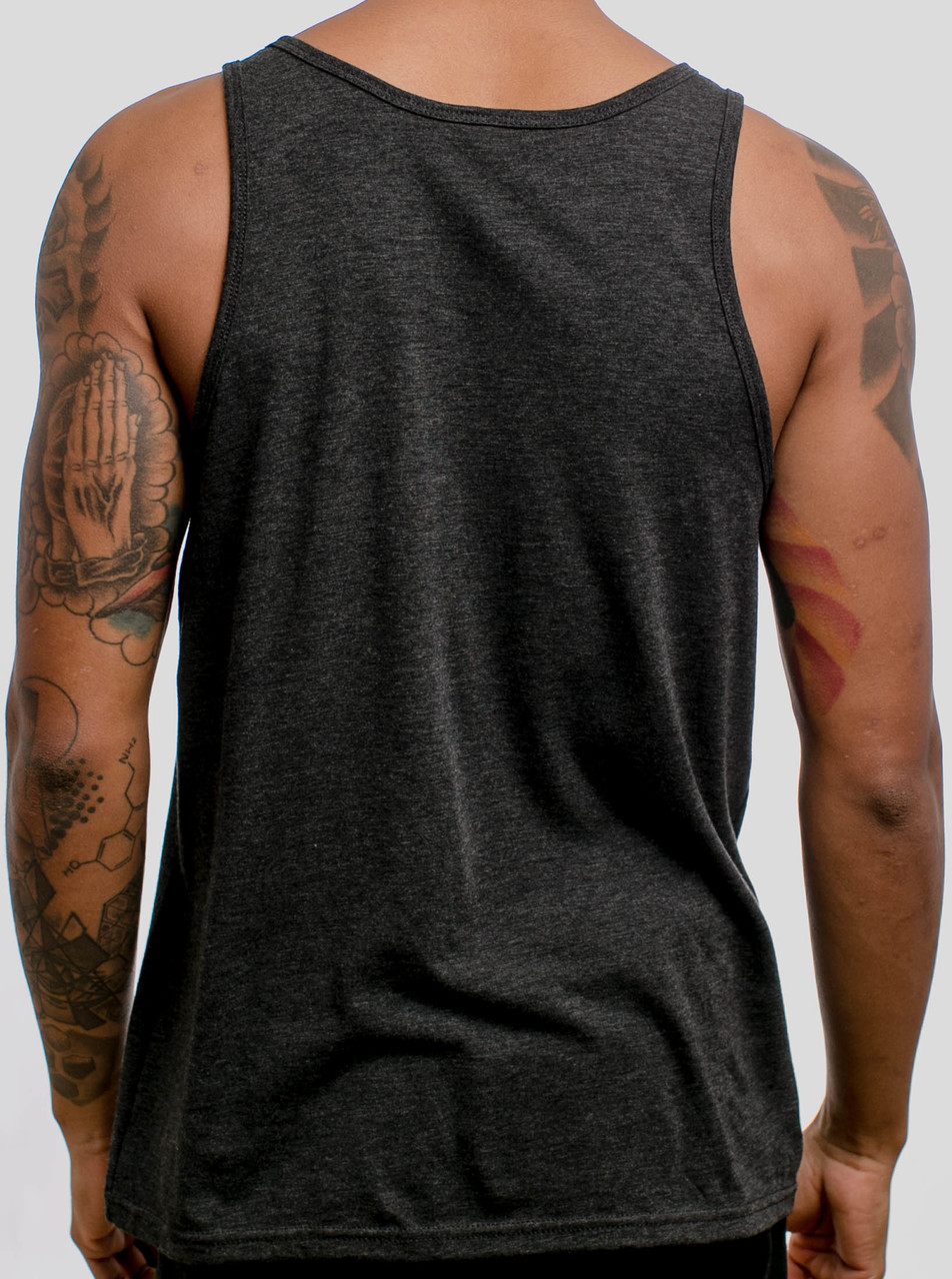 Peafowl - Multicolor on Heather Black Triblend Mens Tank Top - Curbside ...