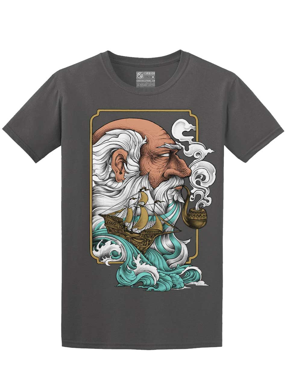 Old Man & the Sea - Charcoal Unisex T-Shirt - Curbside Clothing