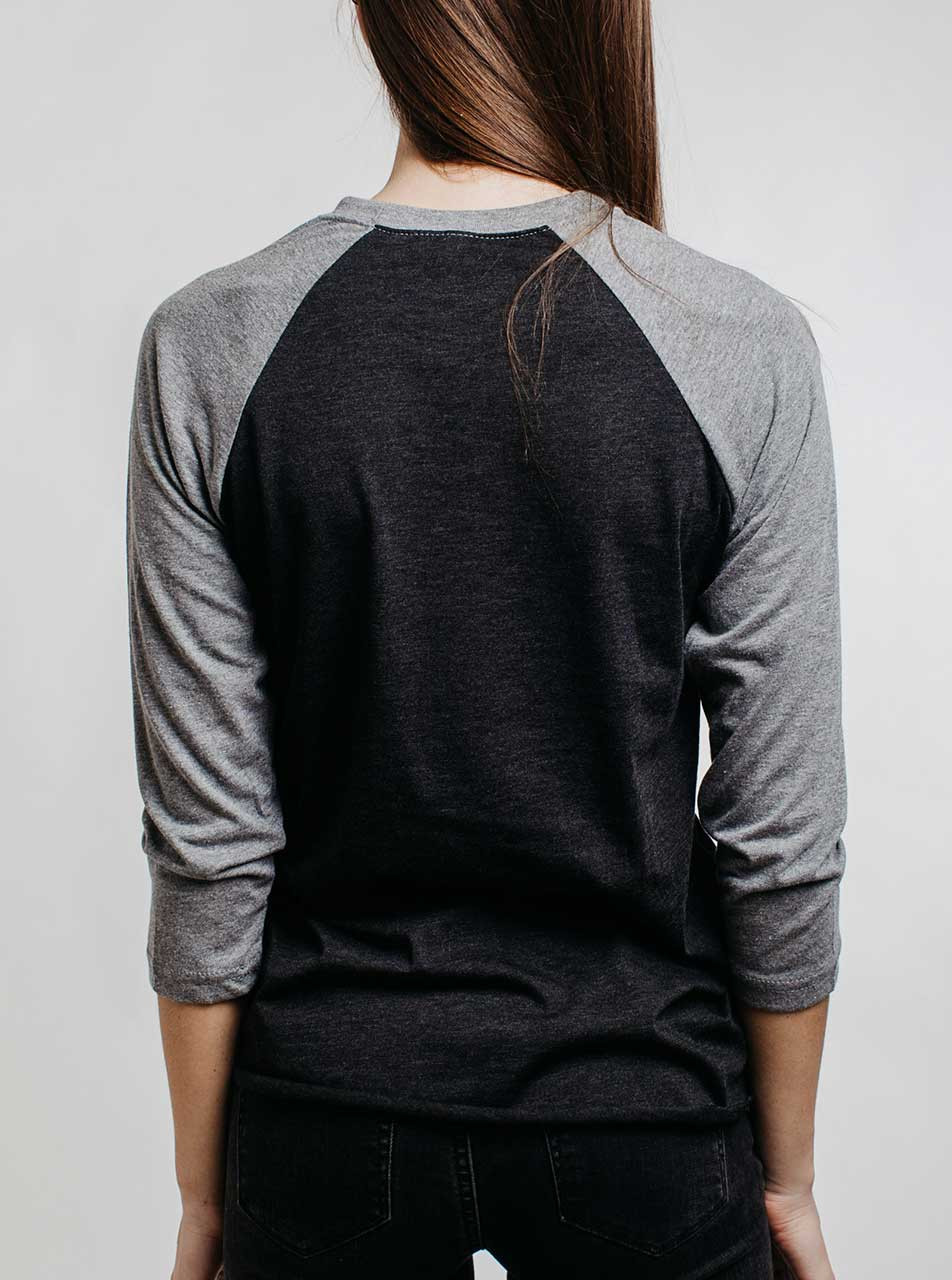 Peafowl - Multicolor on Heather Black and Grey Triblend Womens Raglan ...