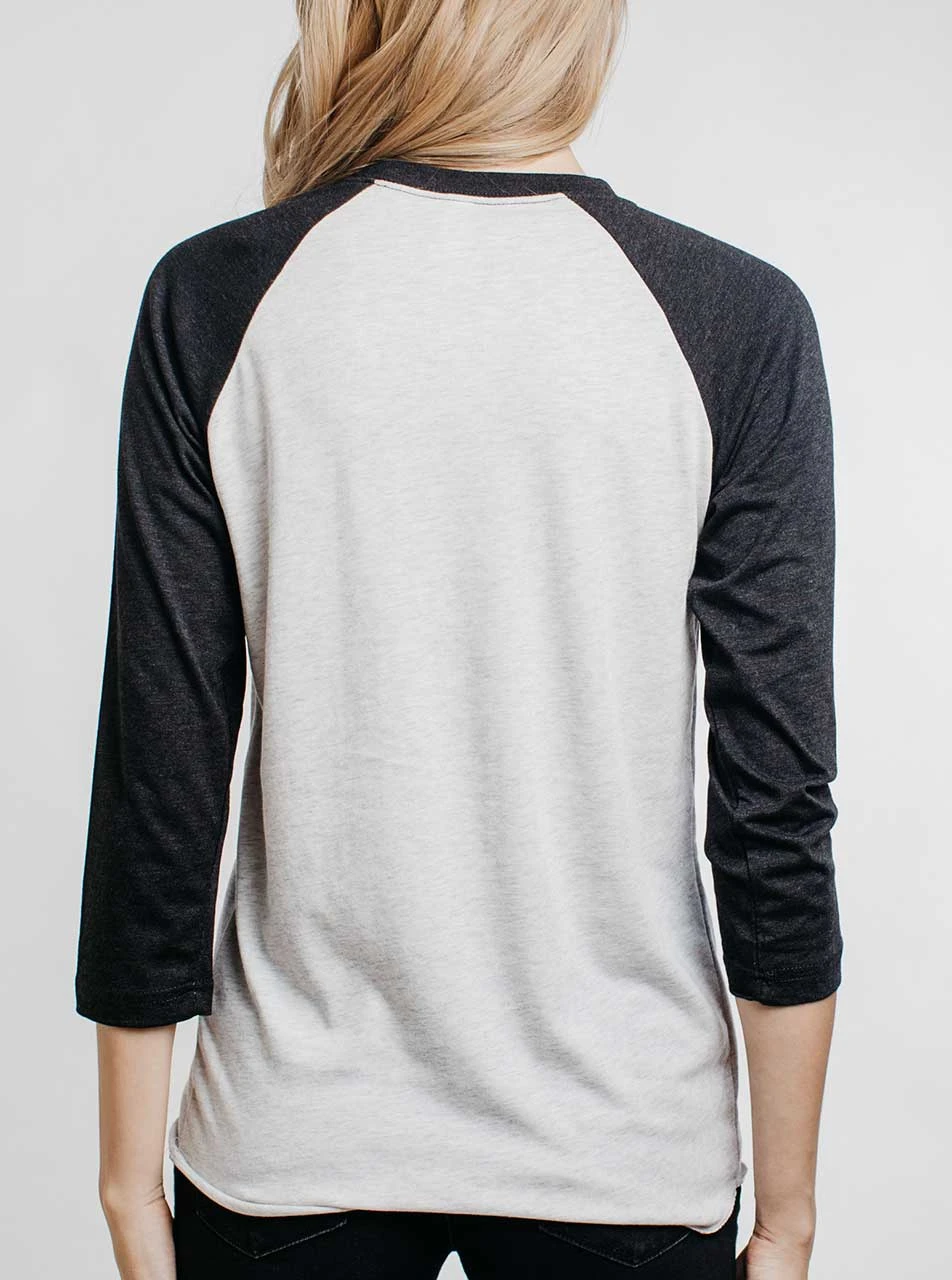 Blue Fish - Blue on Heather White and Black Triblend Womens Raglan ...