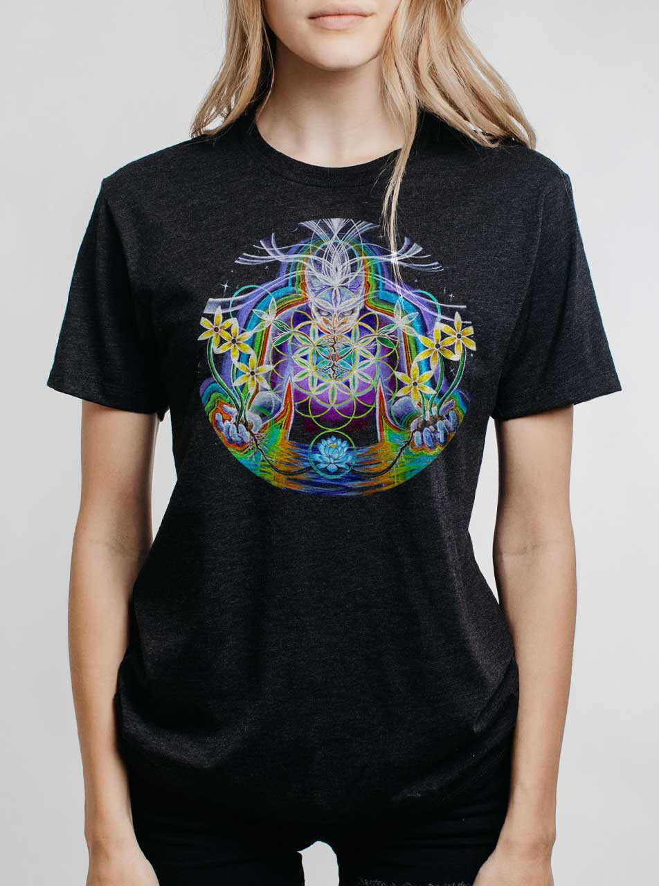 Seeds of Life - Multicolor on Heather Black Triblend Womens Unisex T ...