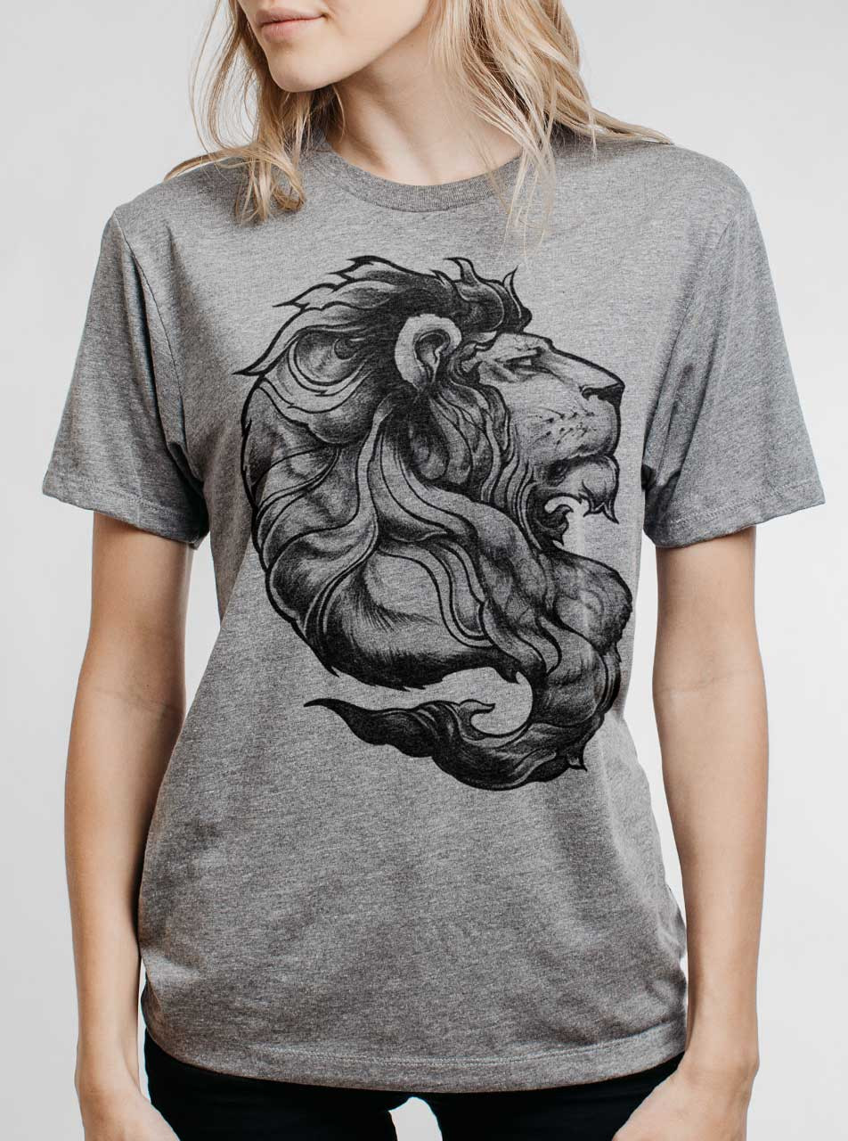 Lion - Black on Womens Unisex Shirt Curbside Clothing