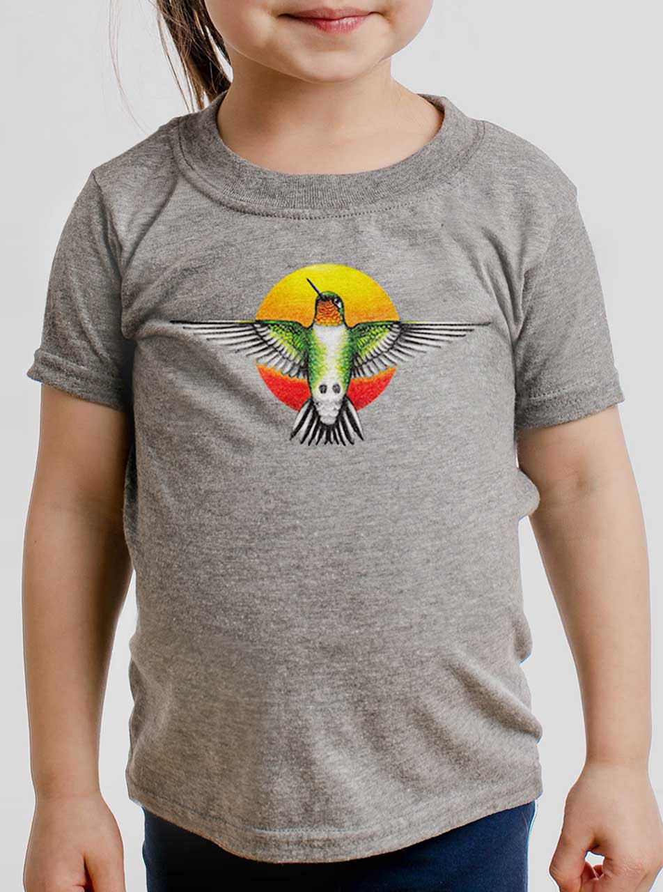 Hummingbird Sunset - Multicolor On Heather Grey Toddler T-Shirt