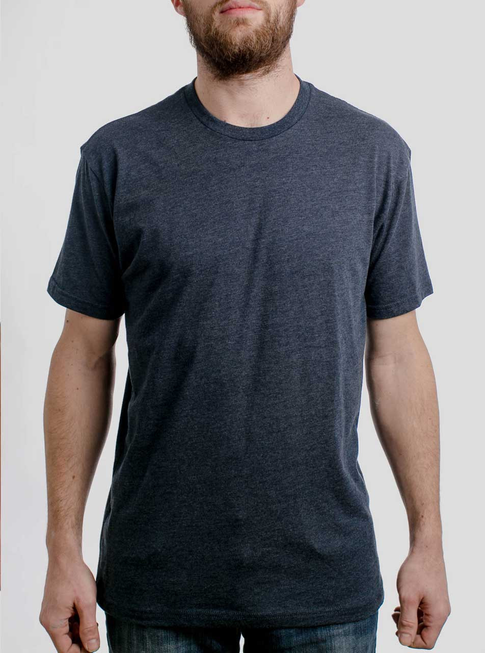 Heathered navy t shirt clearance