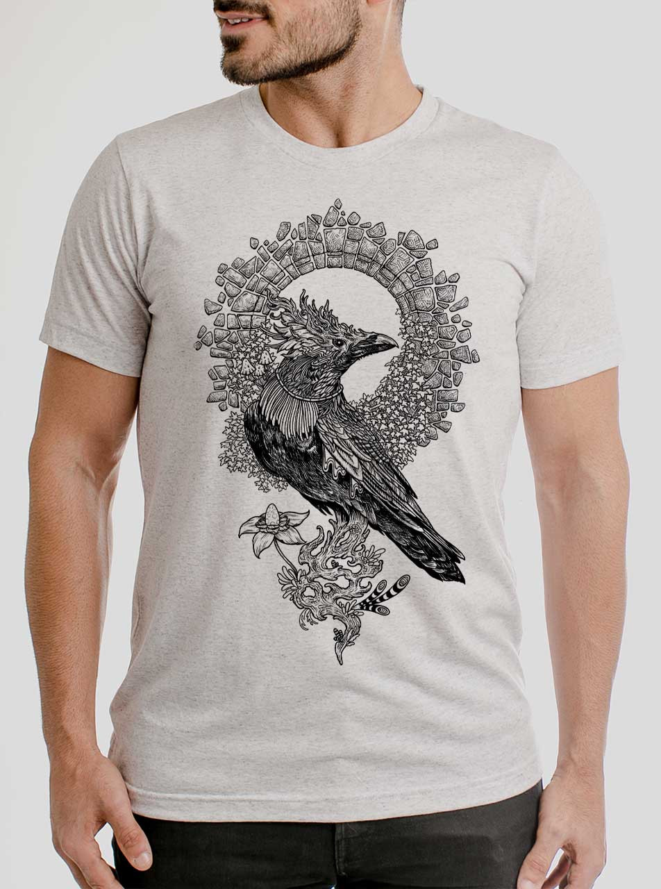 Oracle Clothes Oracle - Black on Heather White Triblend Mens T Shirt - Curbside Clothing