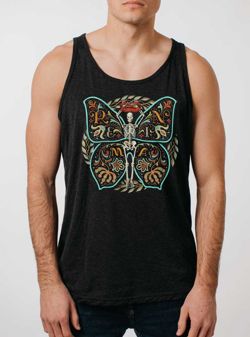 Always Remain - Multicolor on Heather Black Triblend Mens Tank Top