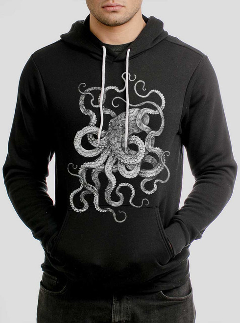 Inky - White on Black Men's Pullover Hoodie