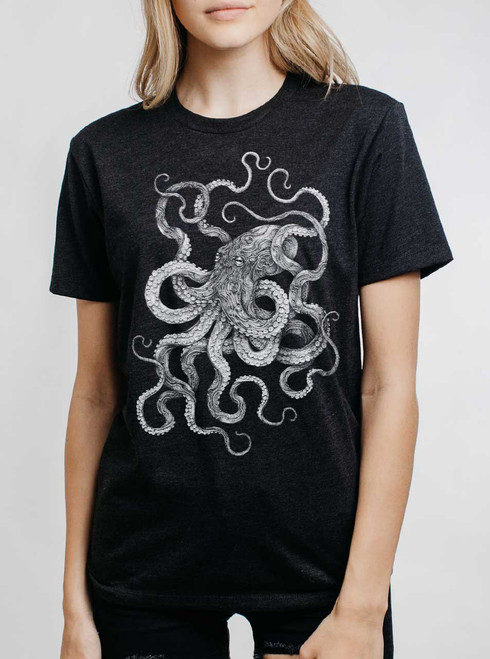 Inky - White on Heather Black Triblend Womens Unisex T Shirt