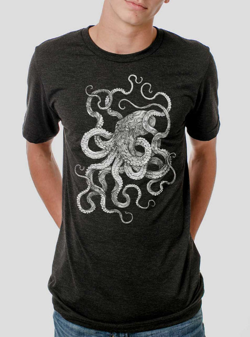 Inky - White on Heather Black Triblend Mens T Shirt