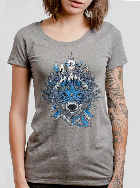 Polar Bear - Multicolor on Heather Grey Triblend Junior Womens T-Shirt