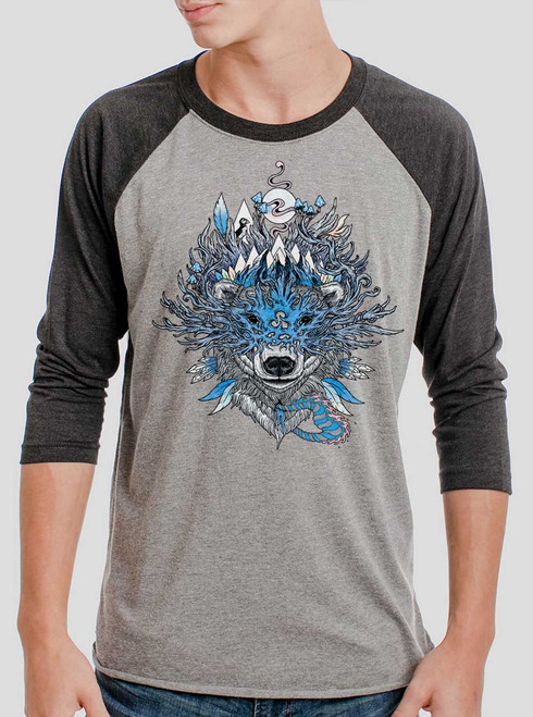 Polar Bear - Multicolor on Heather Grey and Black Triblend Raglan