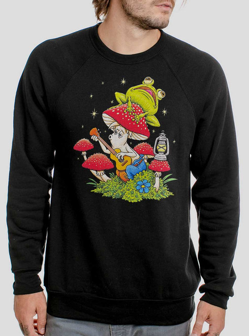 Funky Fungi - Multicolor on Black Men's Sweatshirt