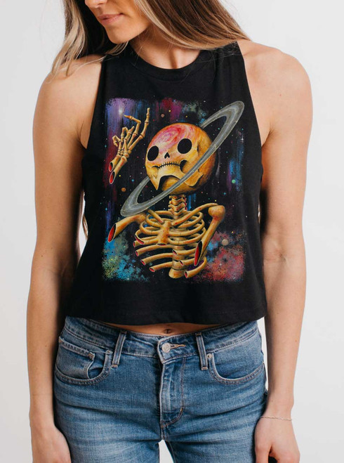 Glimmer of Light - Multicolor on Black Womens Cropped Racerback Tank Glimmer of Light - Multicolor on Black Womens Cropped Racerback Tank
