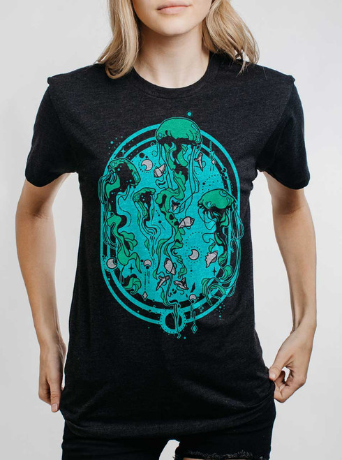 Swarm - Multicolor on Heather Black Triblend Womens Unisex T Shirt