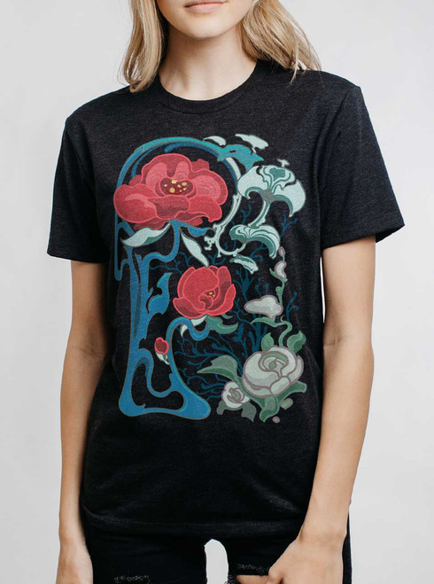 Nouveau Botanica - Multicolor on Heather Black Triblend Womens Unisex T Shirt