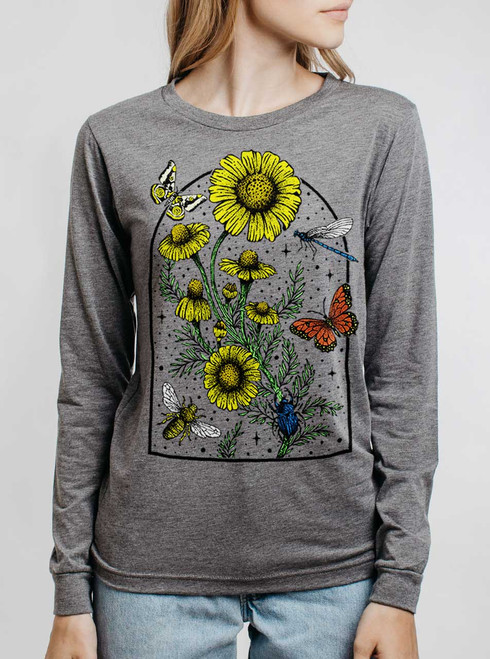 Respect the Locals - Multicolor on Heather Grey Triblend Womens Long Sleeve