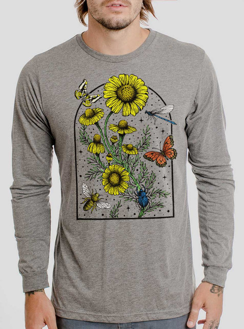 Respect the Locals - Multicolor on Heather Grey Men's Long Sleeve