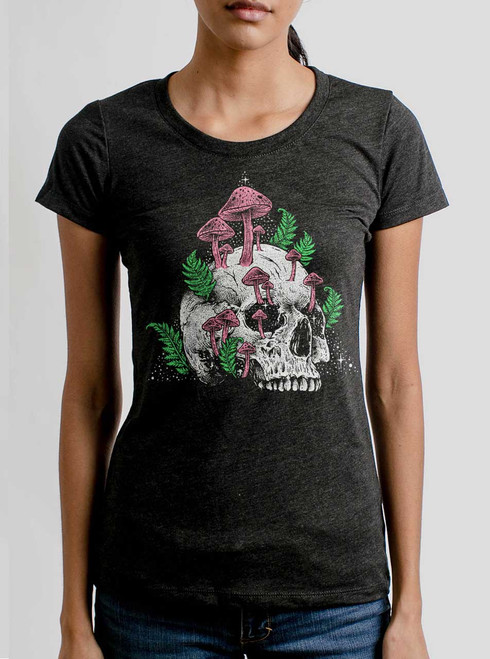 Memento Mori - Multicolor on Heather Black Triblend Junior Womens T-Shirt