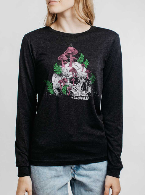 Memento Mori - Multicolor on Heather Black Triblend Womens Long Sleeve