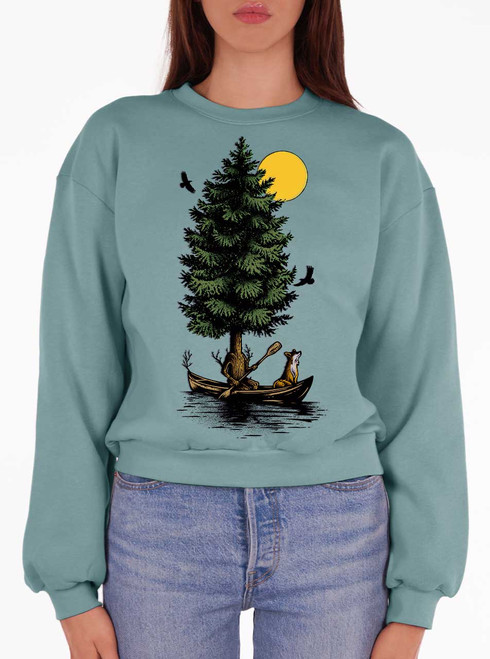 Looking for a New Home - Multicolor on Arctic Women's Balloon Sleeve Sweatshirt