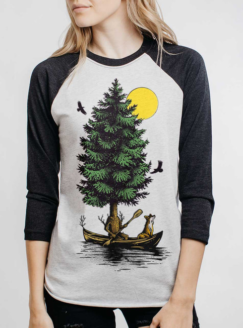 Looking for a New Home - Multicolor on Heather White and Black Triblend Womens Raglan