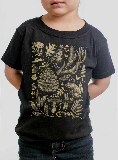 Into the Woods - Multicolor on Black Toddler T-Shirt