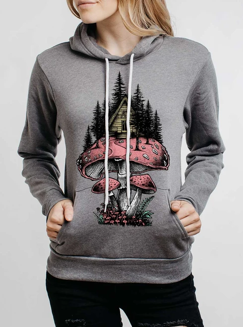 Magic Cabin - Multicolor on Heather Grey Women's Pullover Hoodie