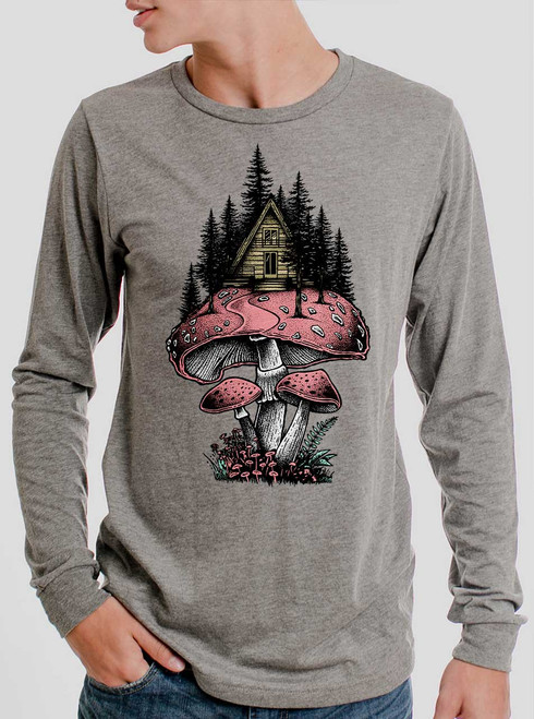 Magic Cabin - Multicolor on Heather Grey Men's Long Sleeve