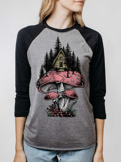 Magic Cabin - Multicolor on Heather Grey and Black Triblend Womens Raglan