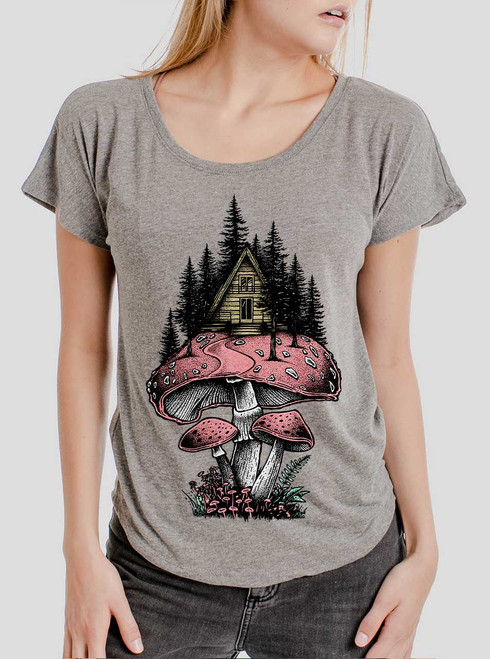 Magic Cabin - Multicolor on Heather Grey Triblend Womens Dolman T Shirt