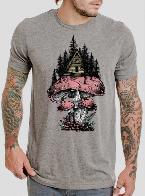 Magic Cabin - Multicolor on Heather Grey Triblend Mens T Shirt