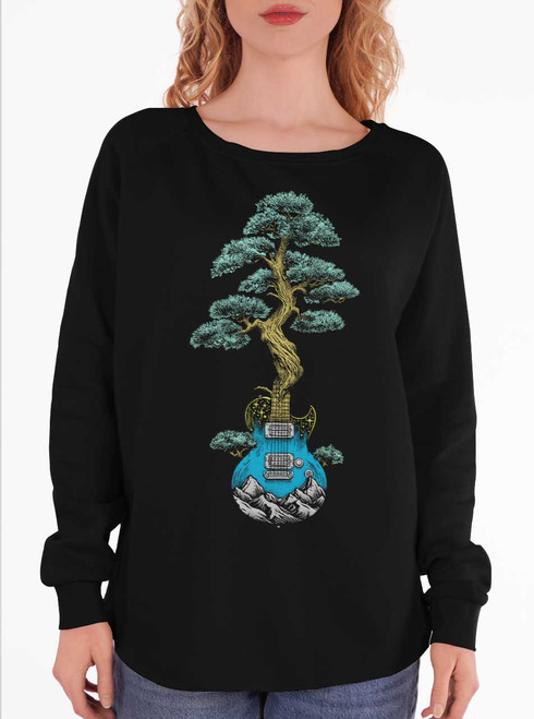 Nature's Music - Multicolor on Black Women's California Sweatshirt